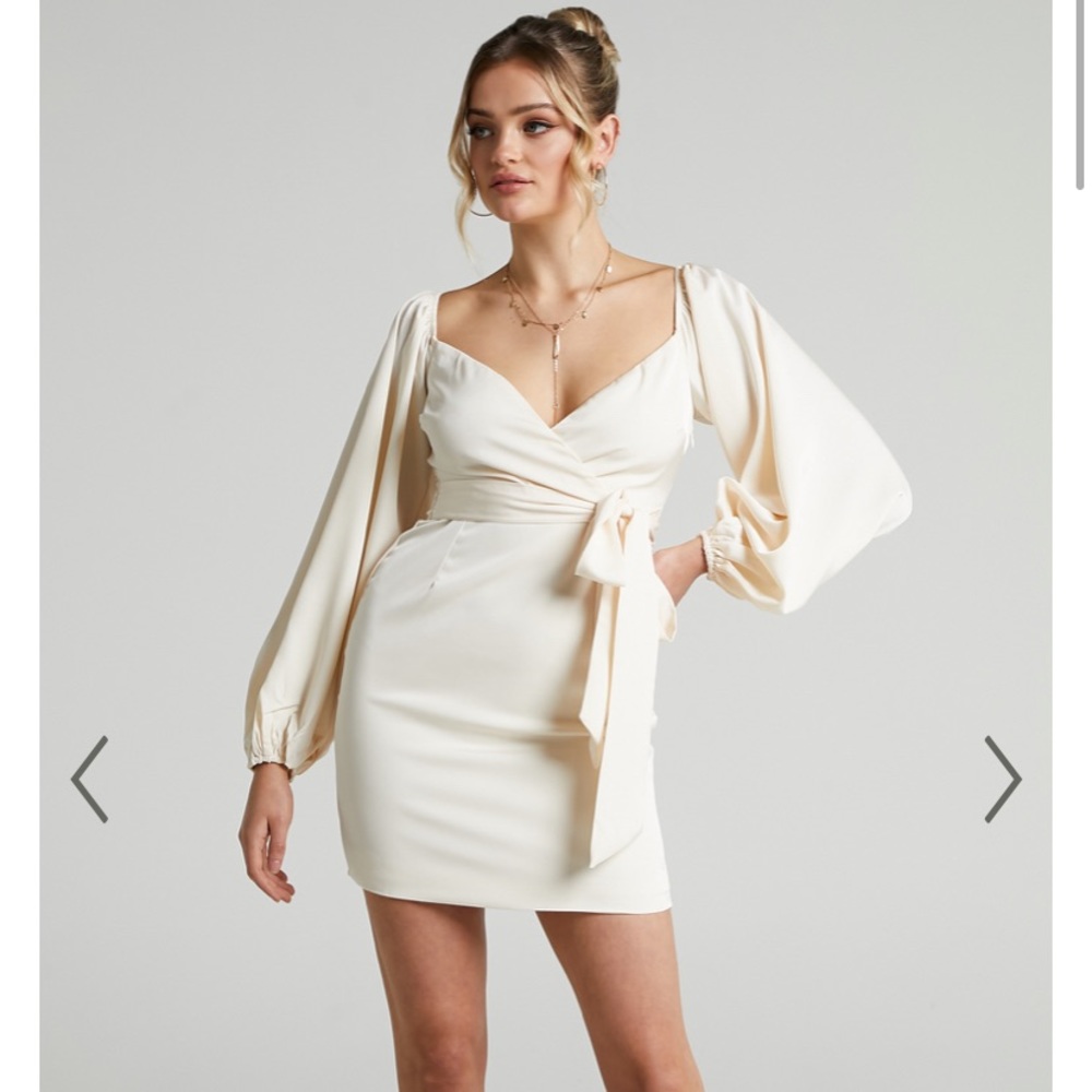 Cream formal mini dress